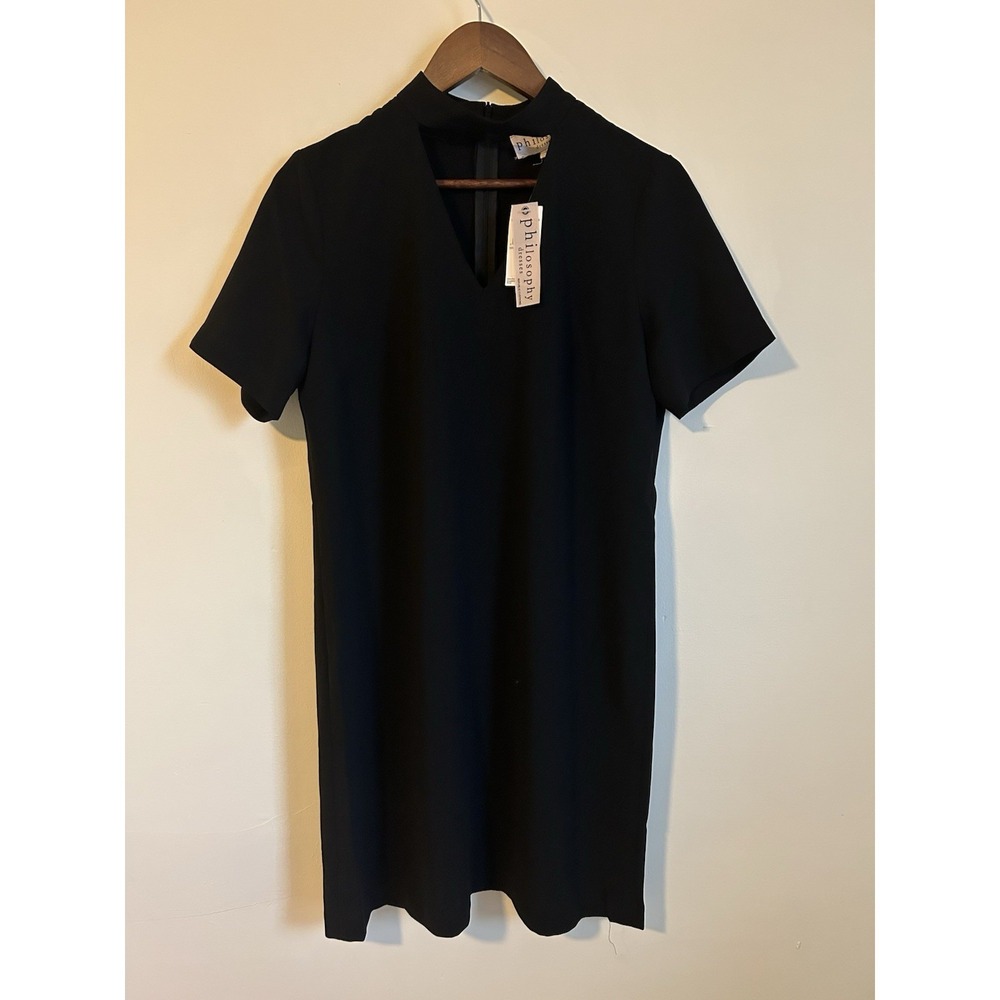 Philosophy Dress Size 8 Black Collar V Neck Cutout